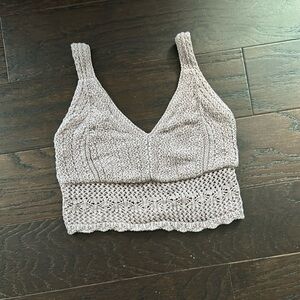 Hollister Crochet Knit Crop Tank in Mauve XS